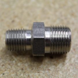 Fitting-3/8" X 1/4" S/S Close Nipple with Hex Center  (Residual Drain to Tee Drain Fitting)