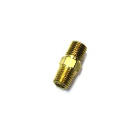 Fitting-1/4" Brass Close Nipple with Hex Center