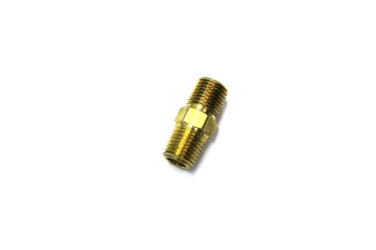 Fitting-1/4" Brass Close Nipple with Hex Center