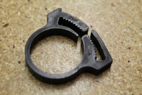 #16 Black Plastic Hose Clamp (Packed Bags of 6)