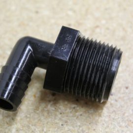 Fitting-1/2" Hose Barb  X 3/4" MPT Poly. Elbow