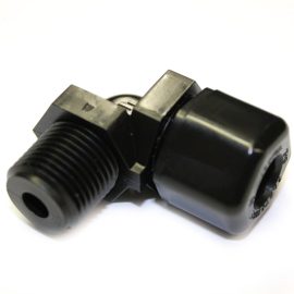 3/8" Compression X 3/8" MPT Poly. Elbow Fitting