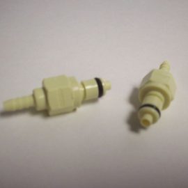 Fitting-1/8" Hose Barb Male Quick Disconnect Valved Bulkhead (In-Line Coupling)