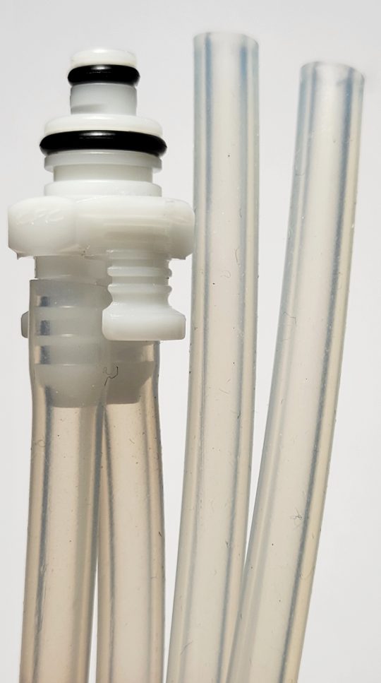 Dual Port (In-Line) Male Bulkhead Coupling Body Adapter with Tubing