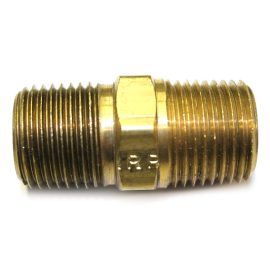 1/2" Brass Close Nipple with Hex Center