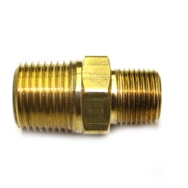 Fitting-1/2" x 3/8" Hex Center Brass Nipple