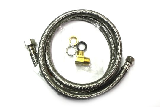 3/8" Compression THD I.P Straight 48" Braided S/S Hose