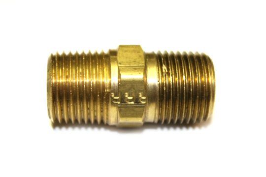 Fitting-1/2" Close Nipple with Hex Center (Brass)