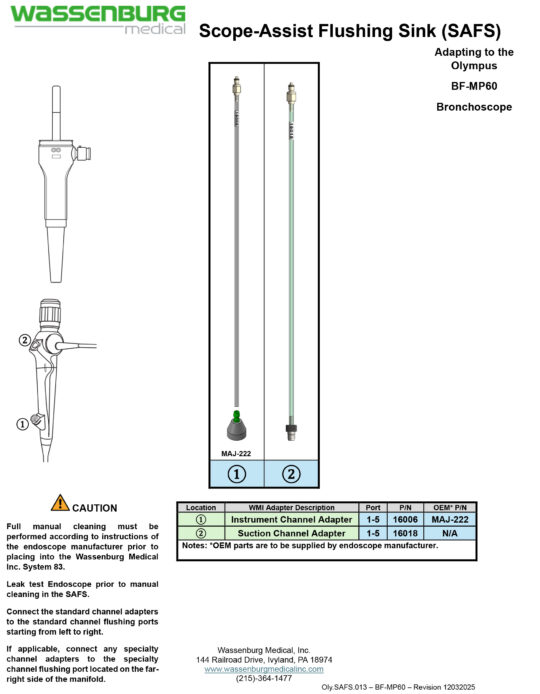 Adapting to Olympus BF-MP60 Bronchoscope