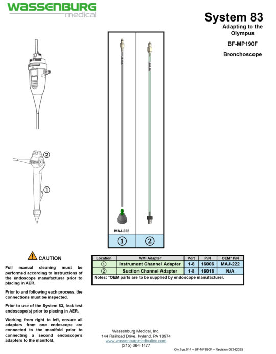 Adapting to Olympus BF-MP190F Bronchoscope