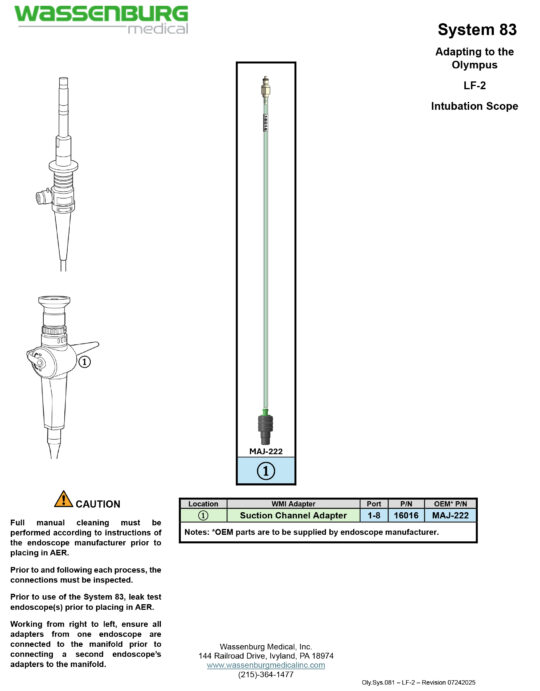 Adapting to Olympus LF-2 Intubation Scope