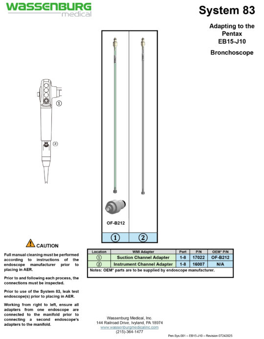 Adapting to Pentax EB15-J10 Bronchoscope