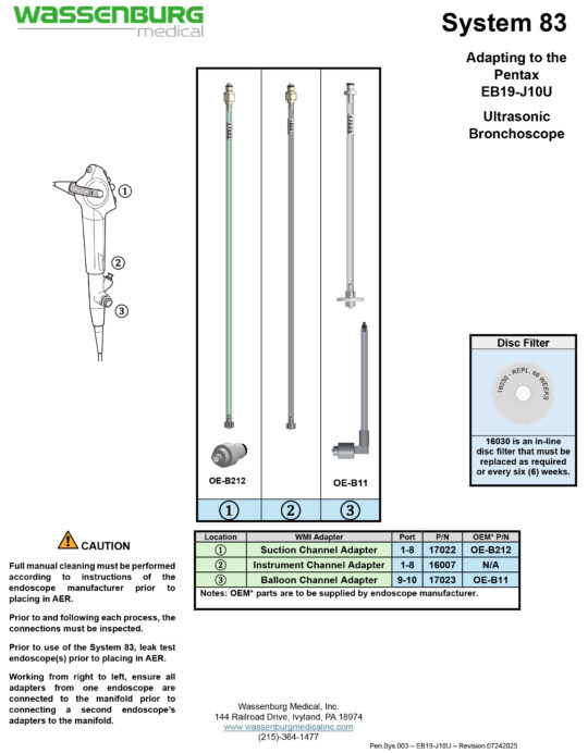 Adapting to Pentax EB19-J10U Ultrasonic Bronchoscope