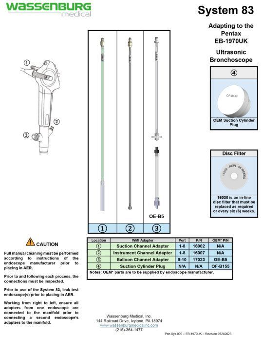 Adapting to Pentax EB-1970UK Ultrasonic Bronchoscope