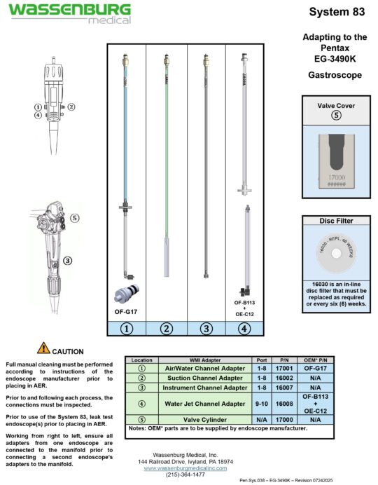 Adapting to Pentax EG-3490K Gastroscope