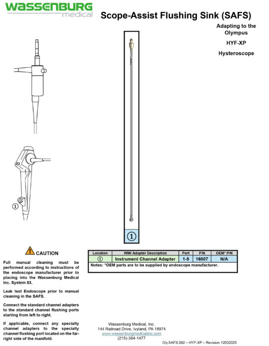 Adapting to Olympus HYF-XPV Hysteroscope